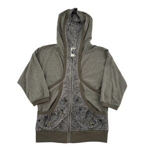 Miss M Girls Grey Snakeskin Butterfly Embroidered Zip Up Hoodie Size M Western